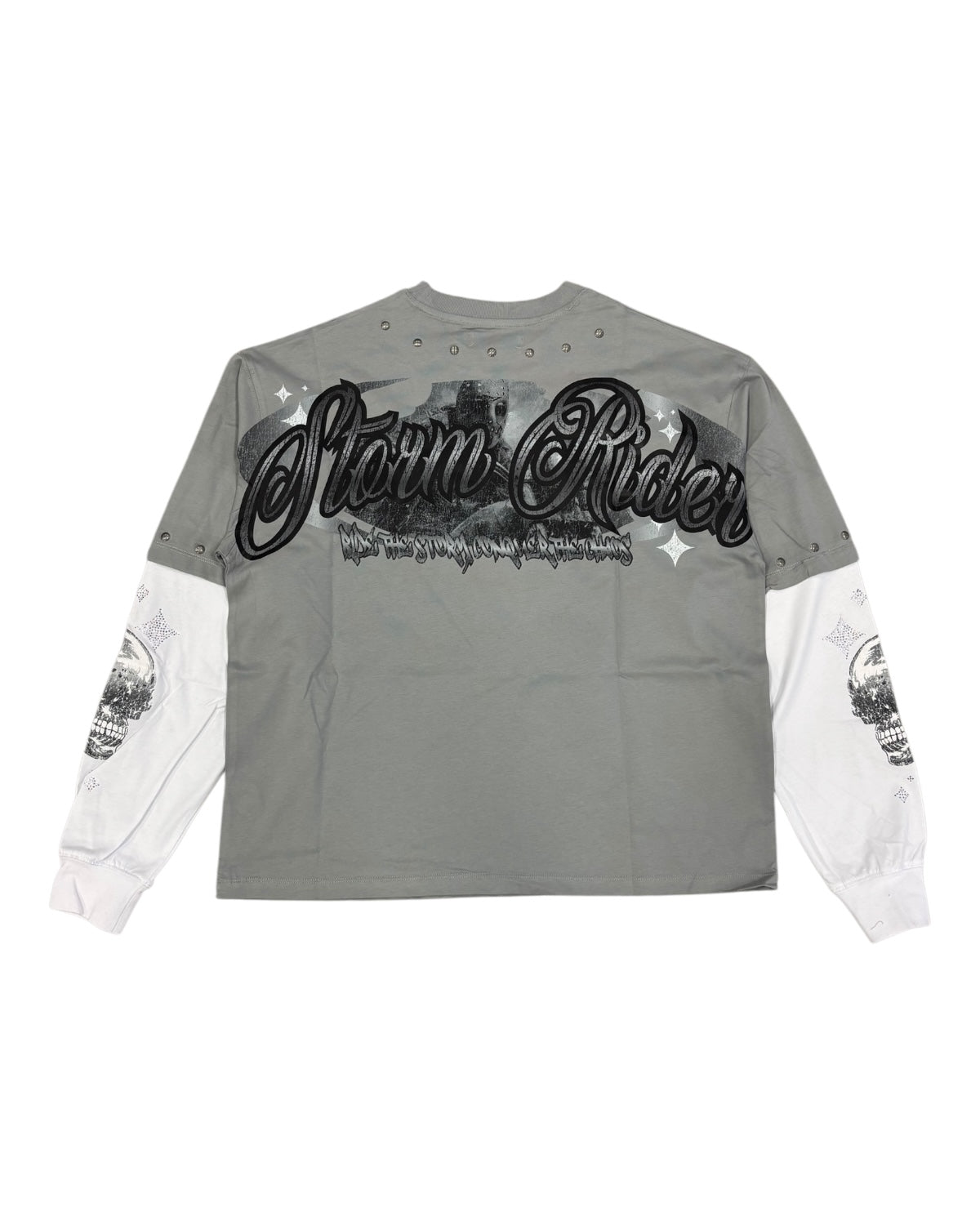Storm rider layered long sleeve in grey by Roku studios 
