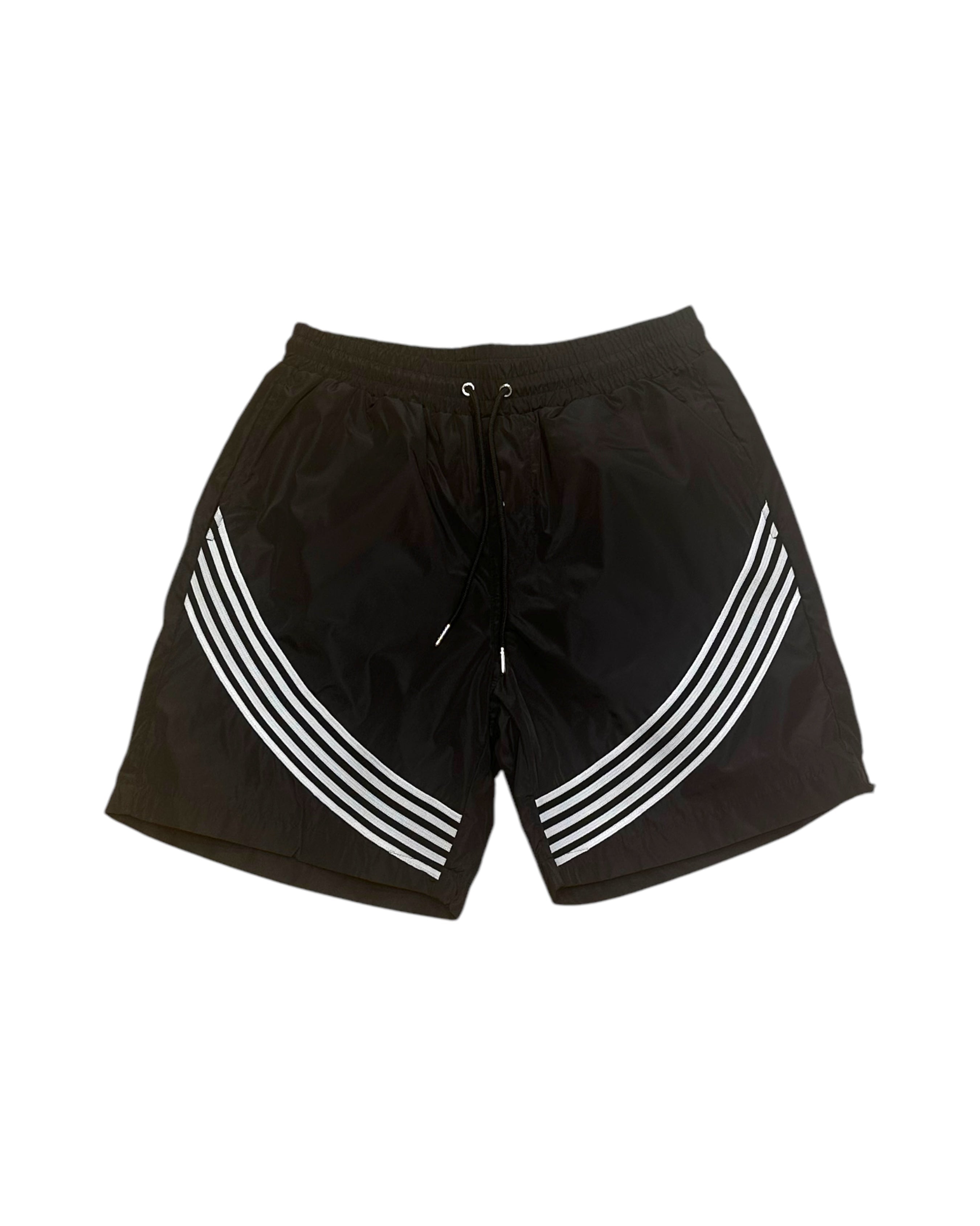 Kindred striped nylon shorts in black 