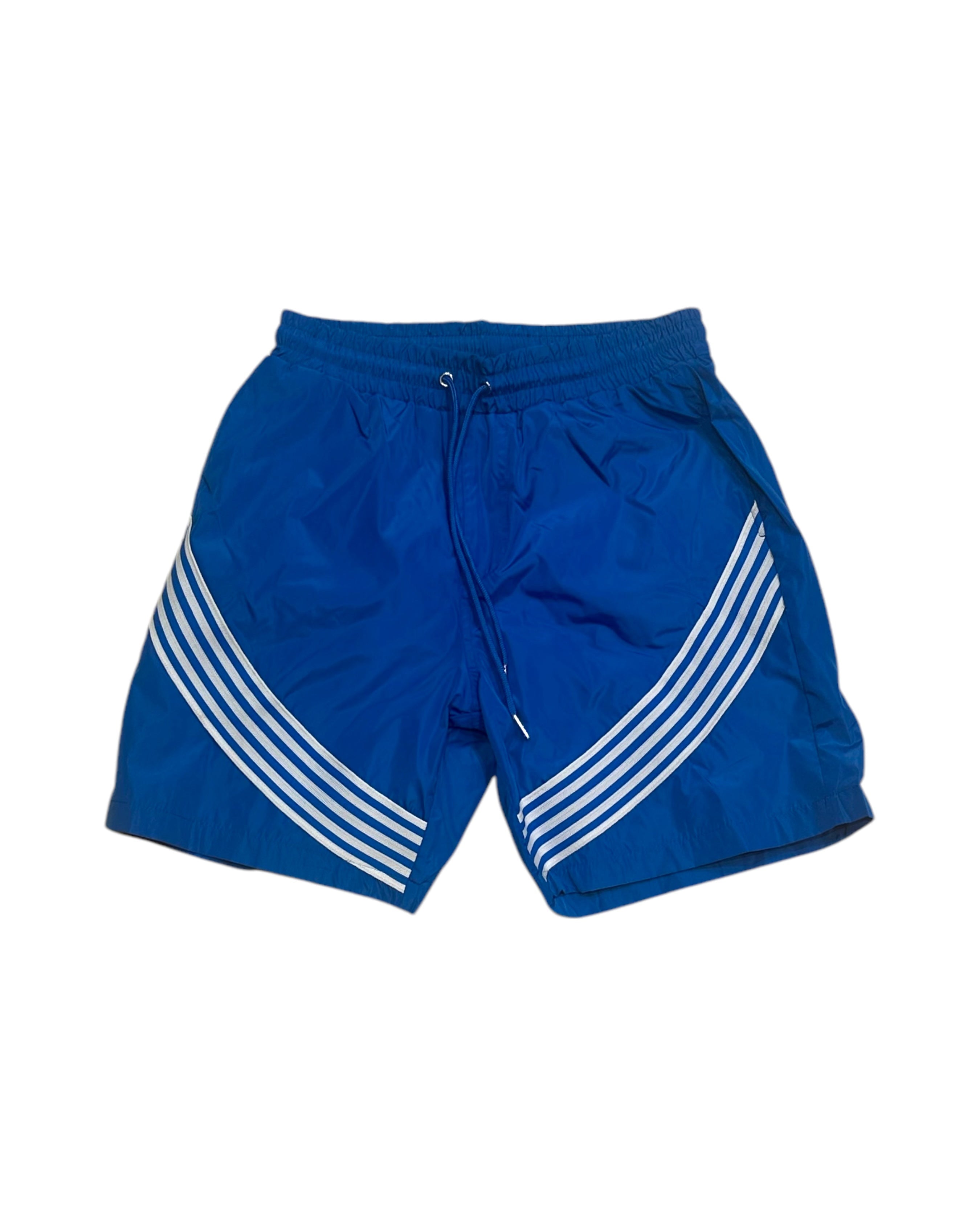 Kindred striped nylon shorts in blue 