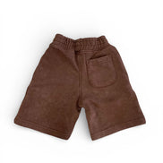 Brown shorts with a pocket on a white background