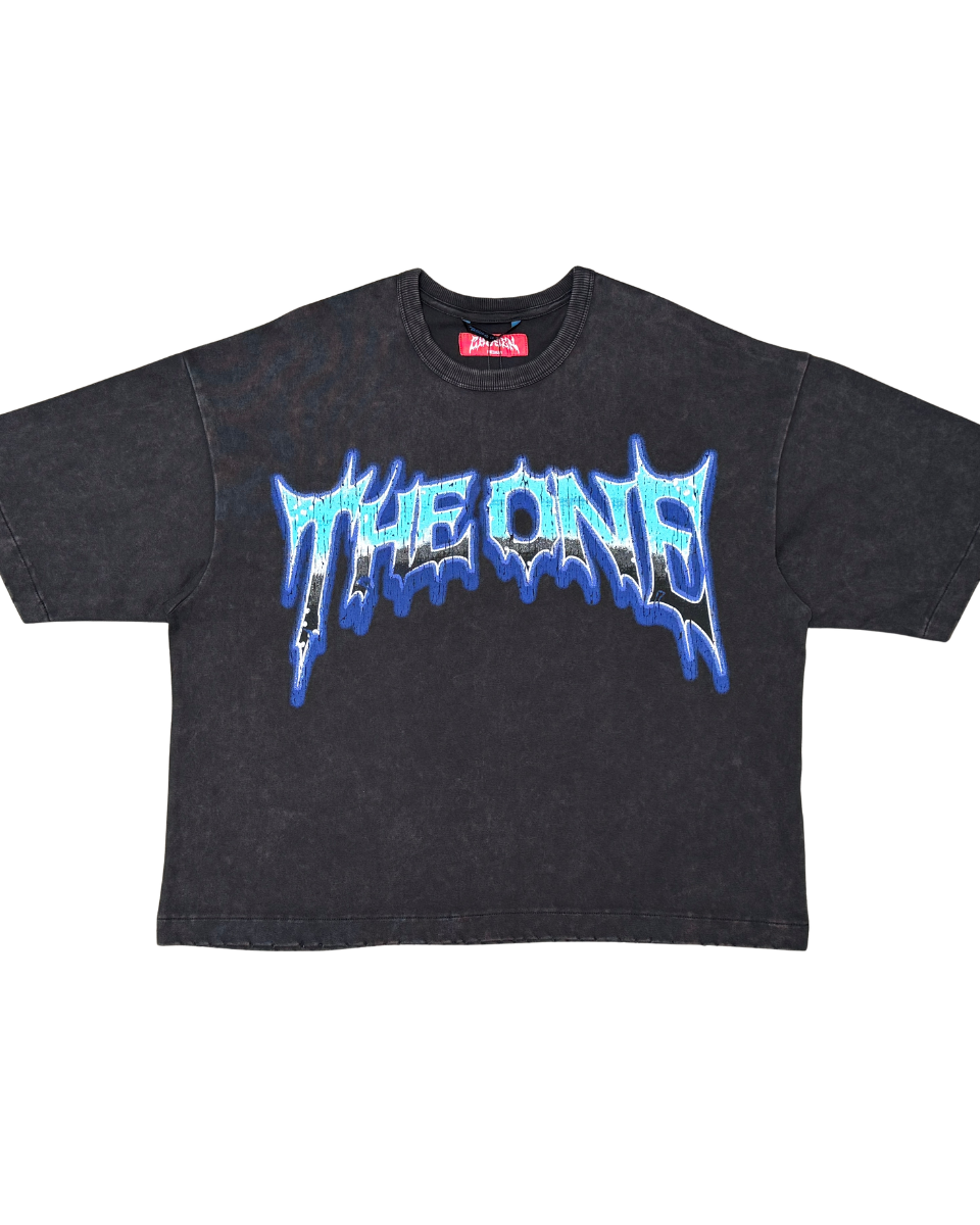 Black t-shirt with blue and white 'THE O'NEILS' logo on a white background