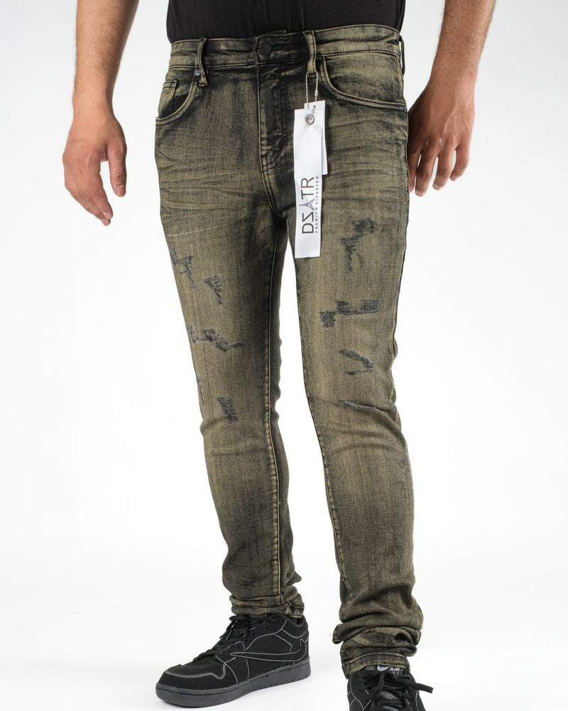 Dzstar tinted rip jeans in tinted black