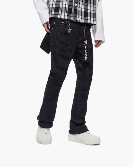 Trance Waxed Stacked Jeans