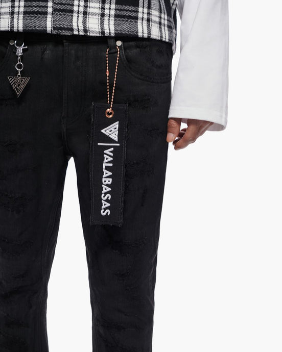 Trance Waxed Stacked Jeans