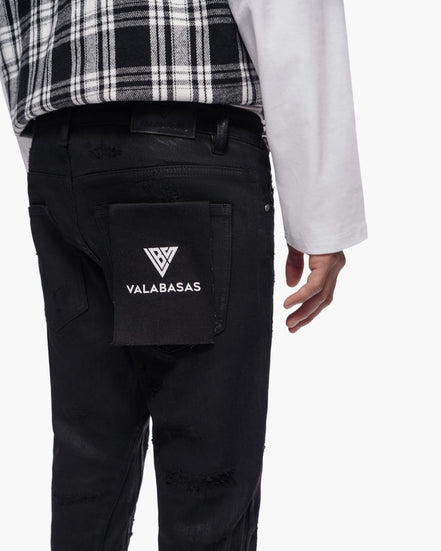 Trance Waxed Stacked Jeans