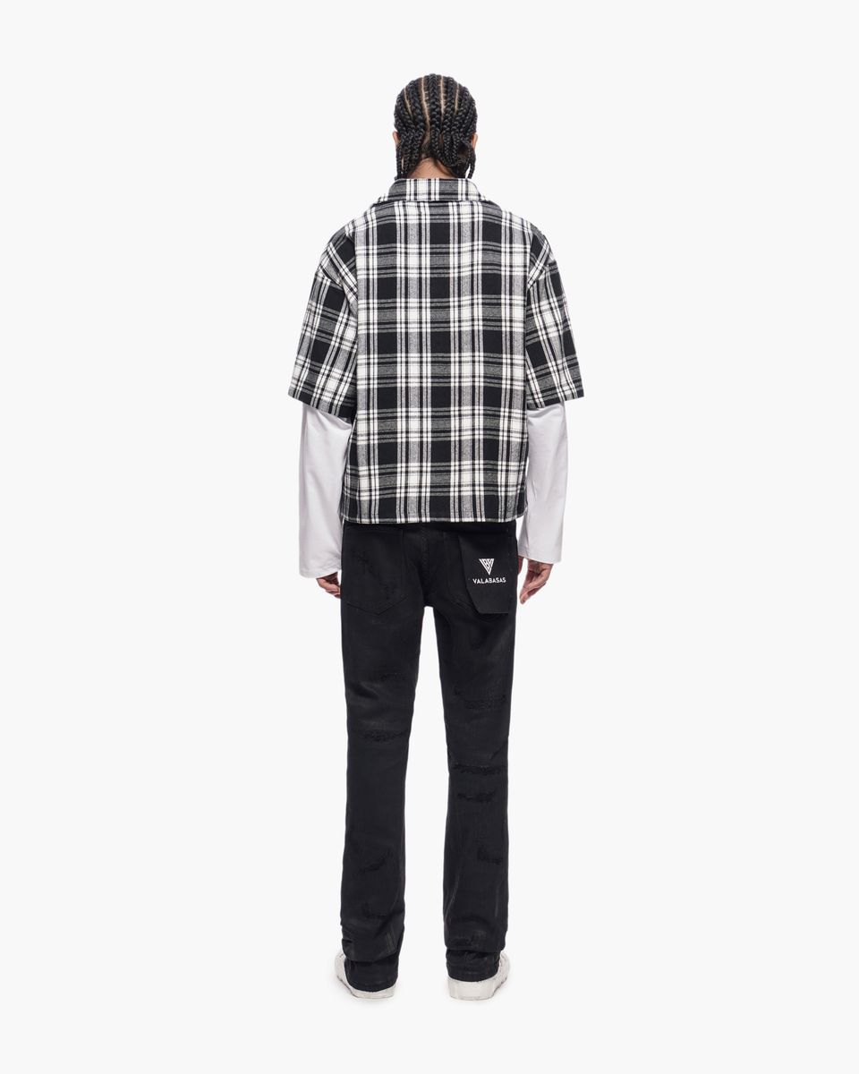 Trance Waxed Stacked Jeans