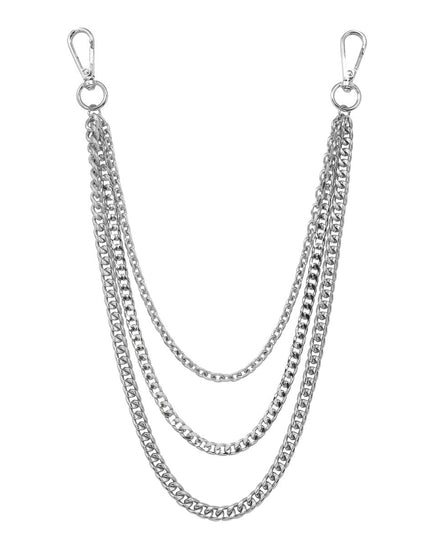 Silver chain with clasp on a white background
