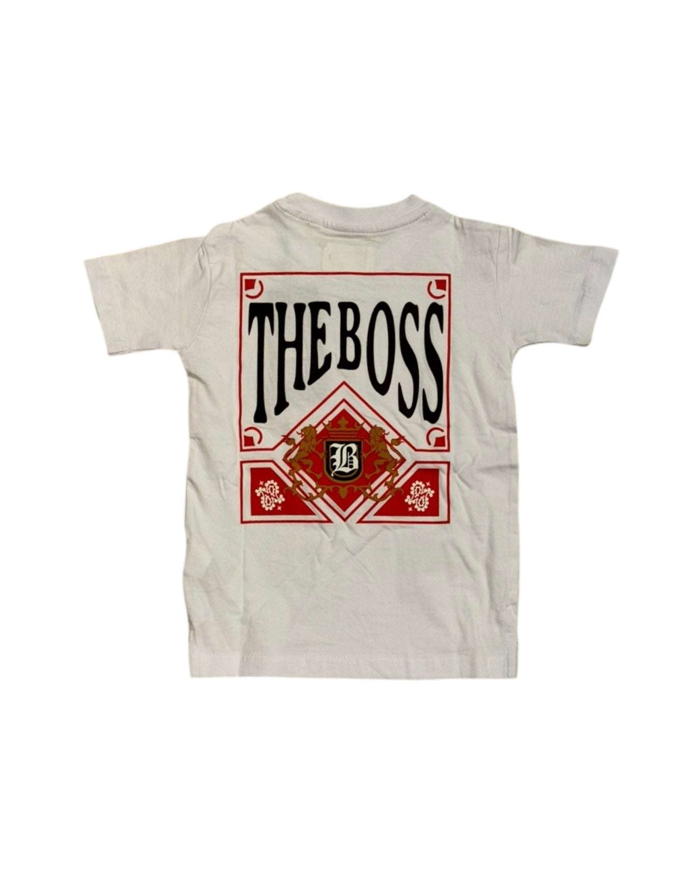 The boss tee for toddlers in white
