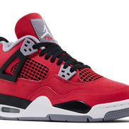 Red sneaker with black and gray accents on a white background