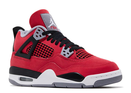 Red sneaker with black and gray accents on a white background