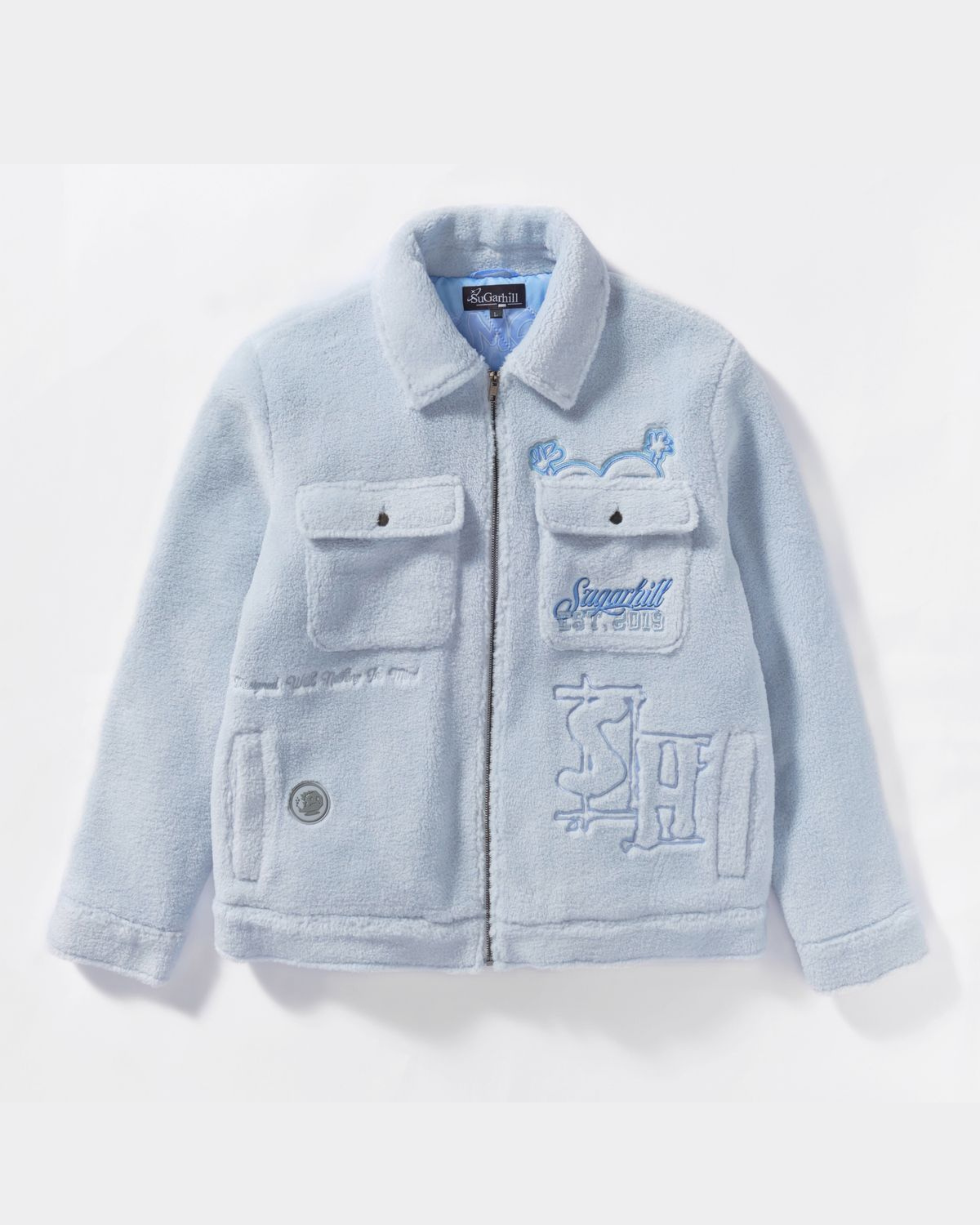 Toxins Plush Jacket in baby blue color 