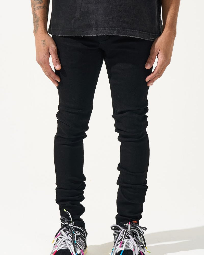 Black jeans on a white background