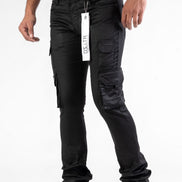 Waxed Cargo Stacked Jeans 533