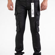 Waxed Cargo Stacked Jeans 533