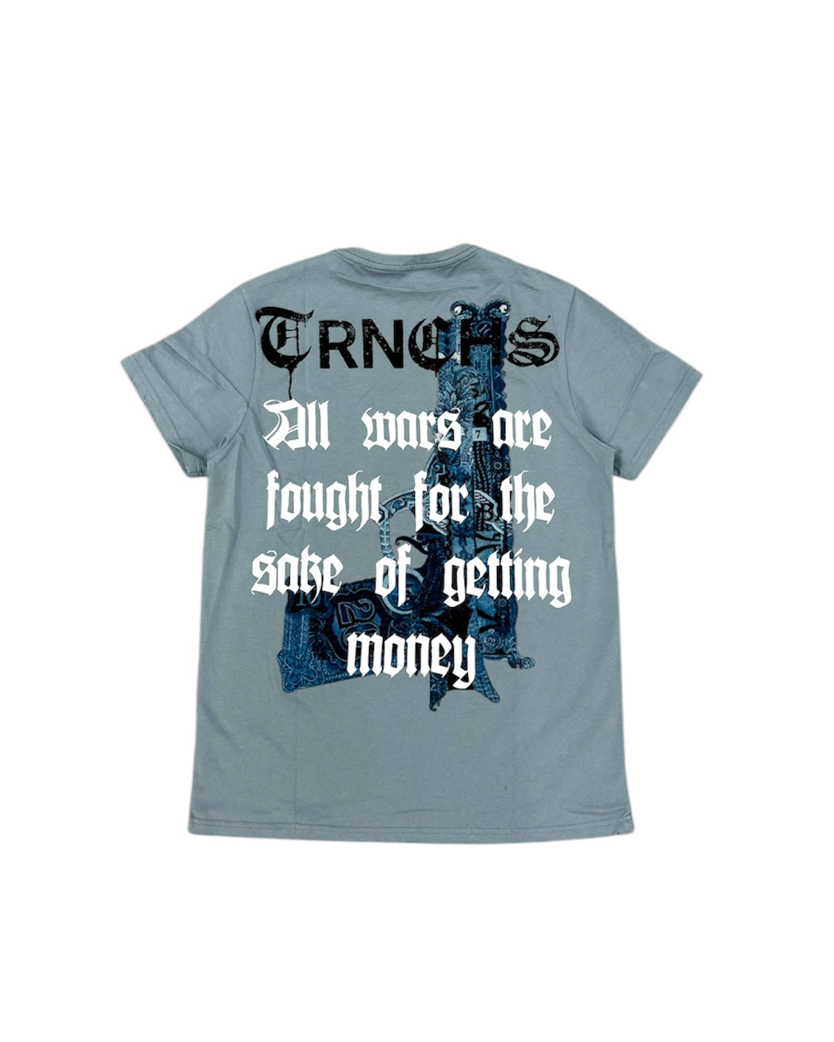 War Money Tee in Dirty Blue Color