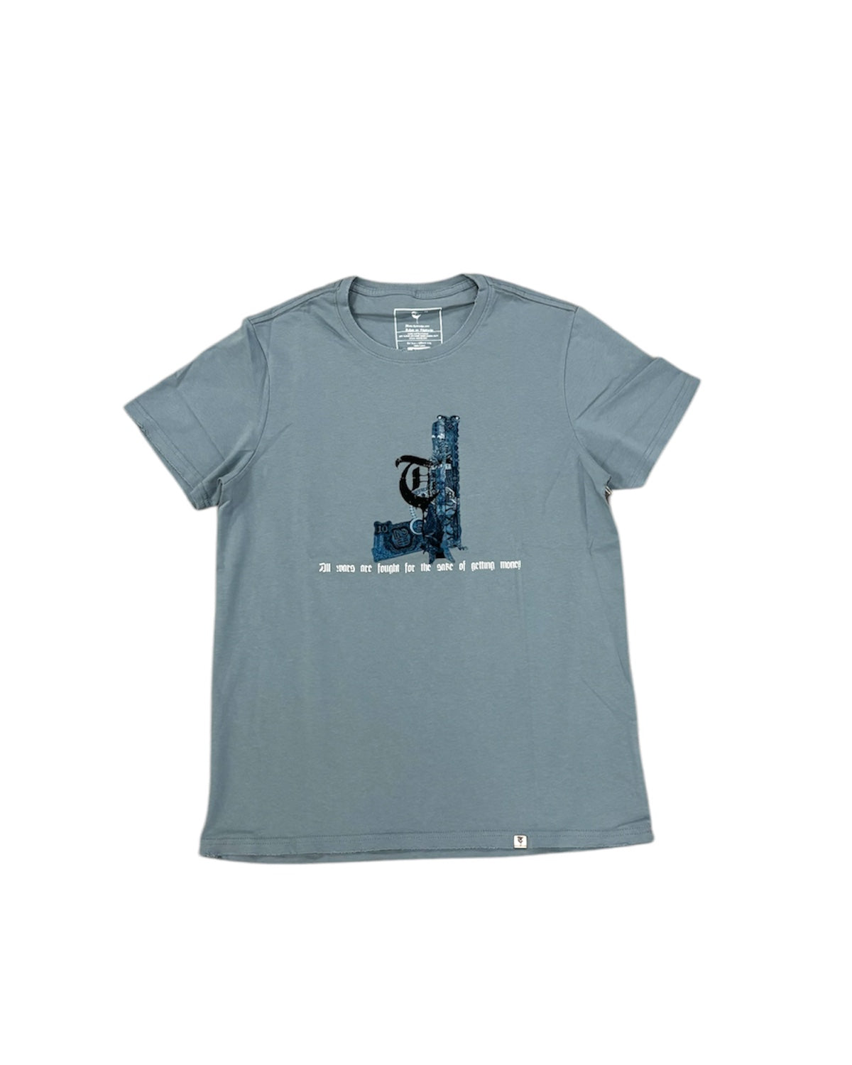 War Money Tee in Dirty Blue Color