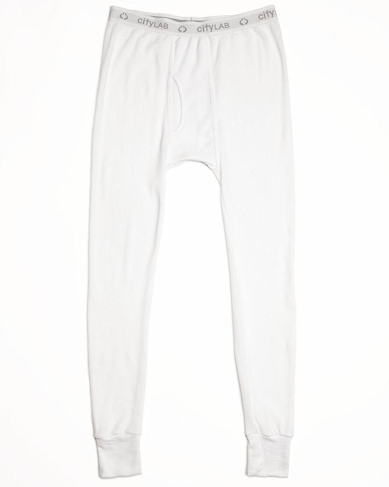 city lab white thermal pants for men in white