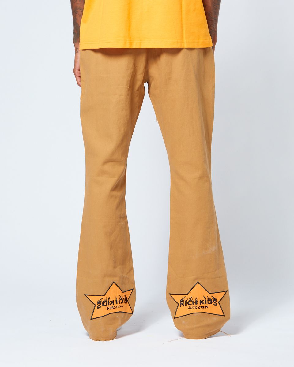 auto crew flared pants brown