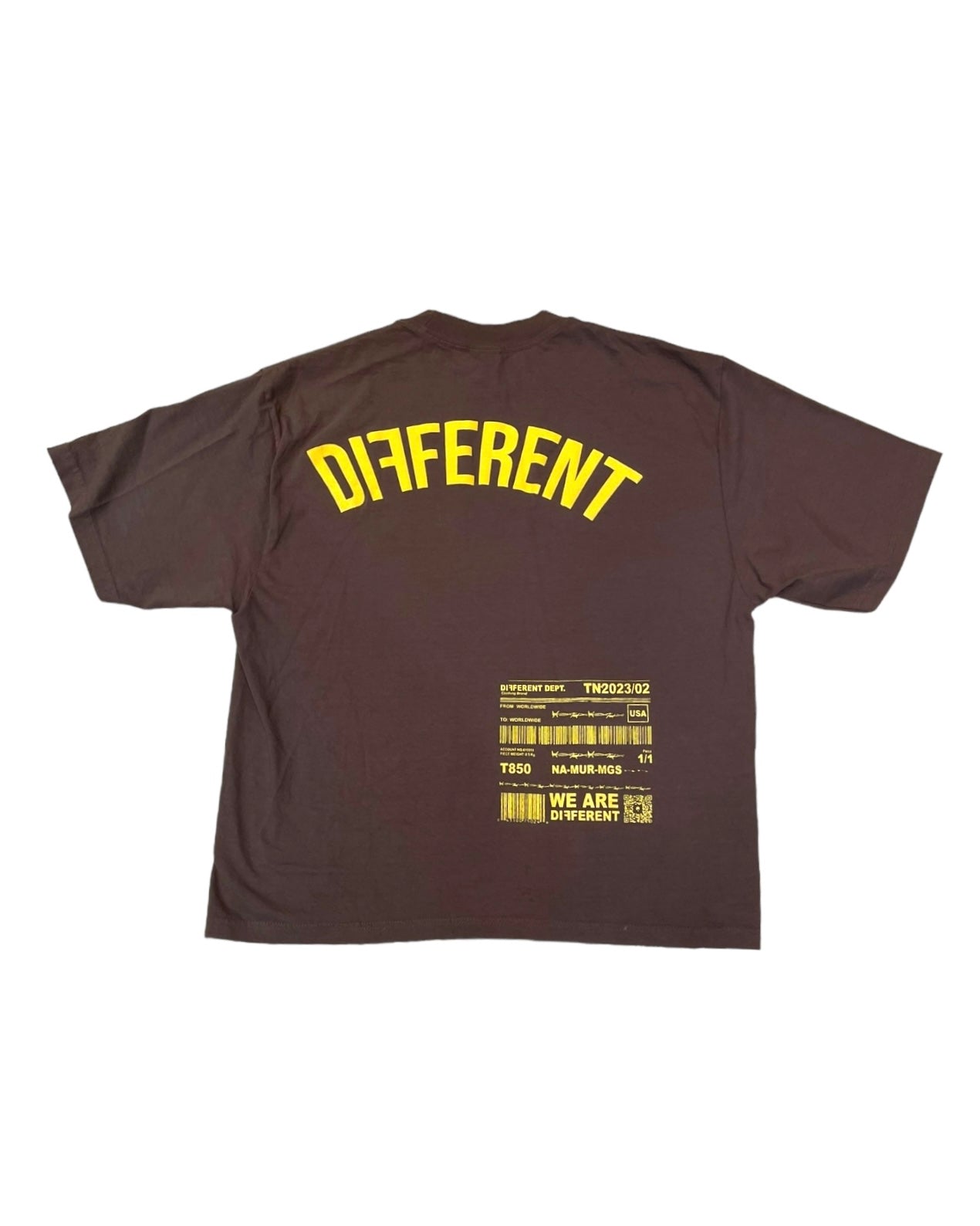 barcode graphic tee in brown 