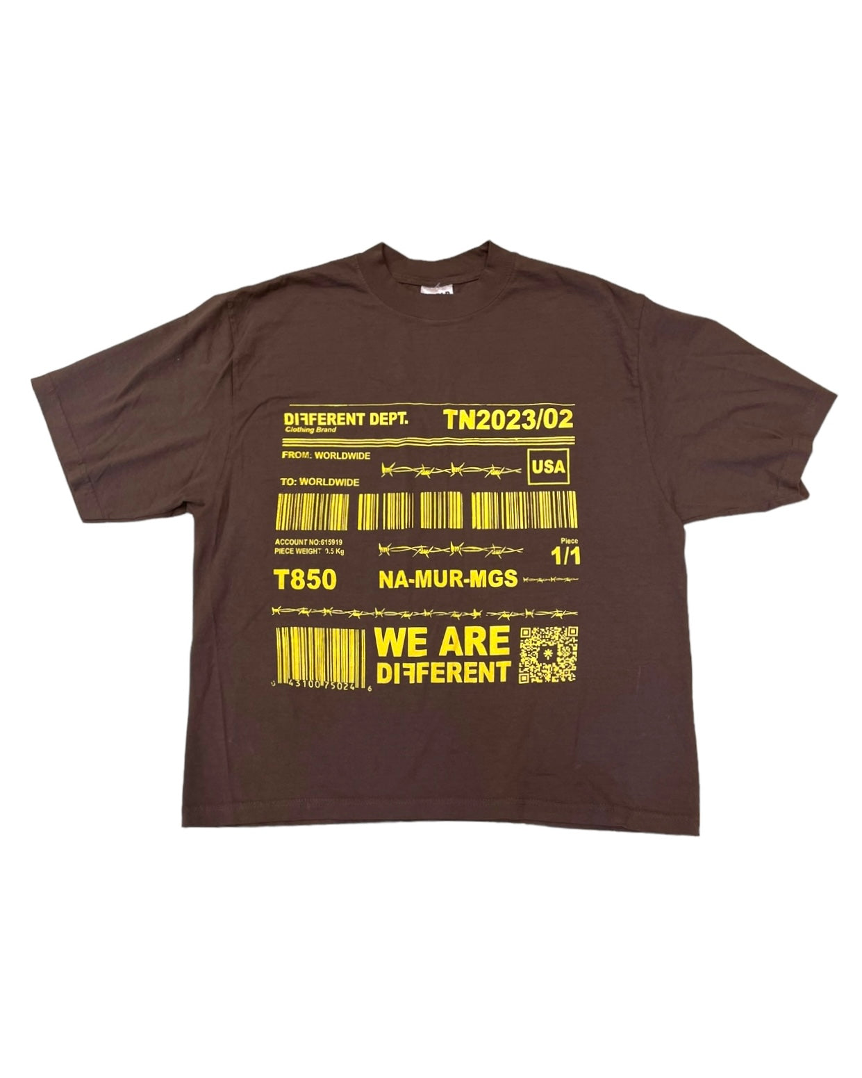 barcode graphic tee in brown