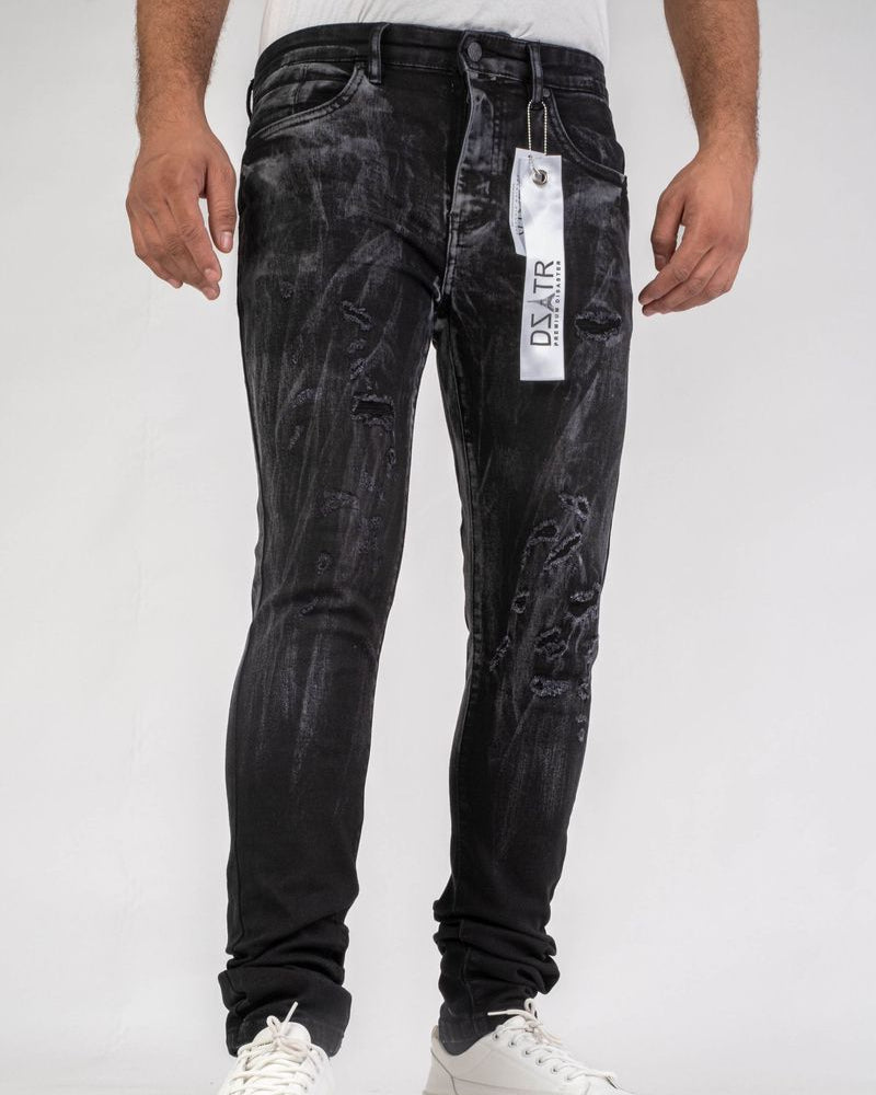Bleach Smeared Rip Jeans DZTR-460