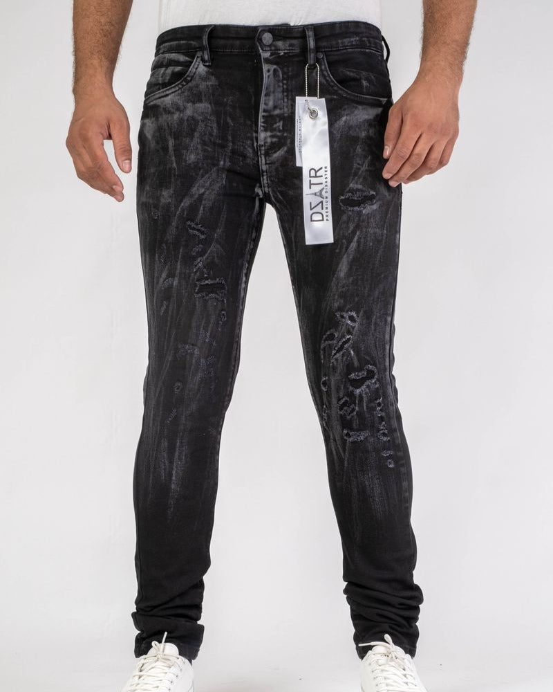 Bleach Smeared Rip Jeans DZTR-460