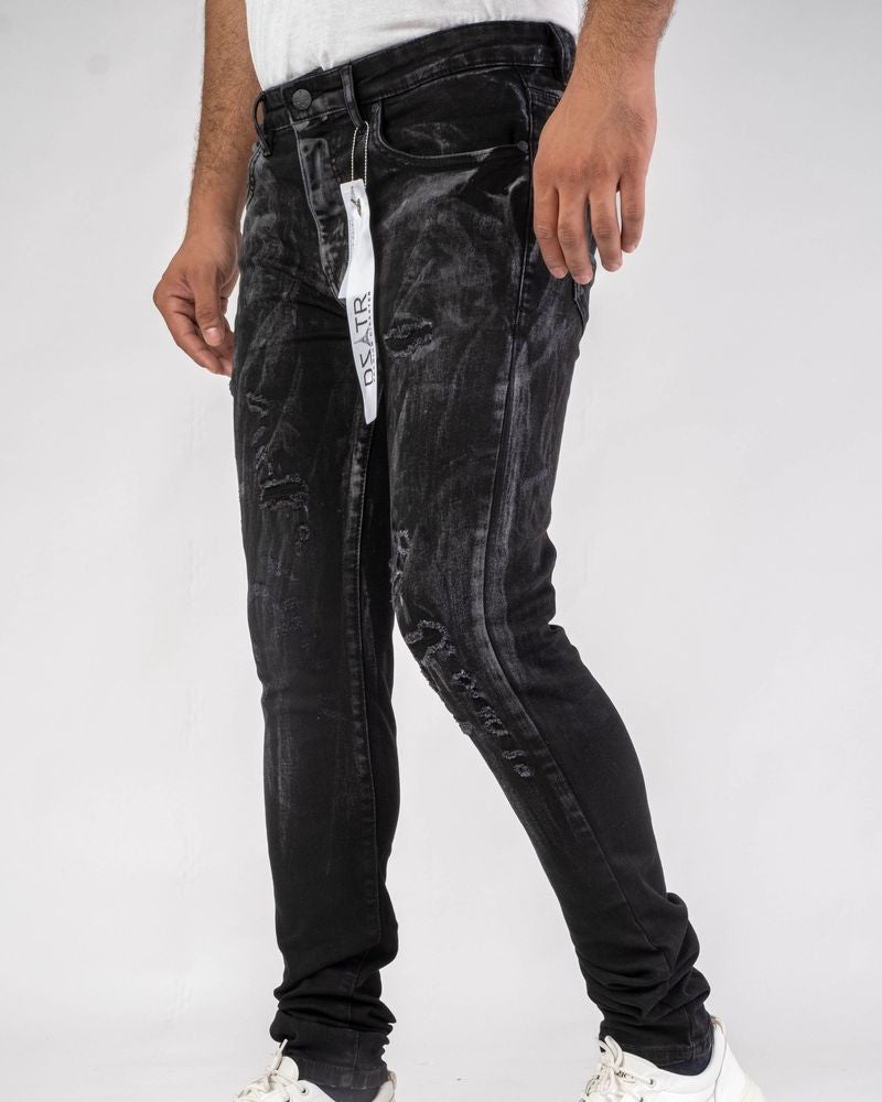 Bleach Smeared Rip Jeans DZTR-460