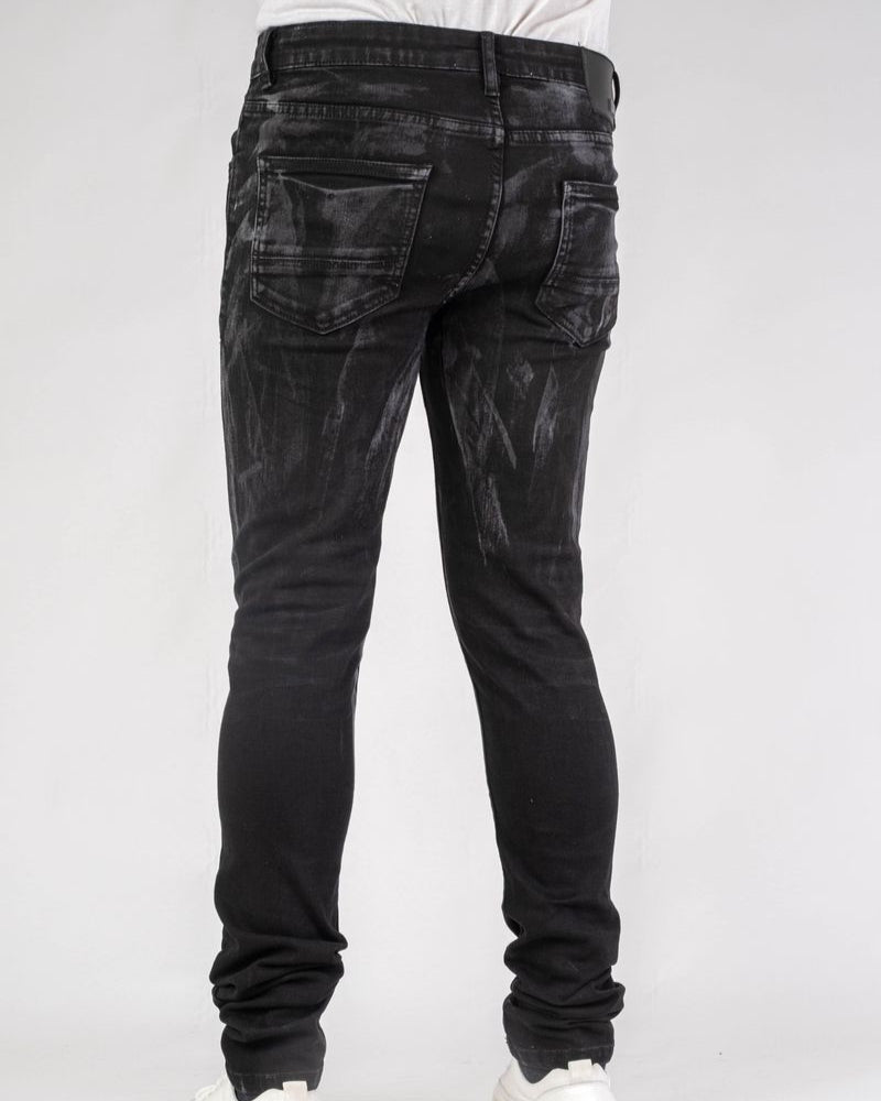 Bleach Smeared Rip Jeans DZTR-460