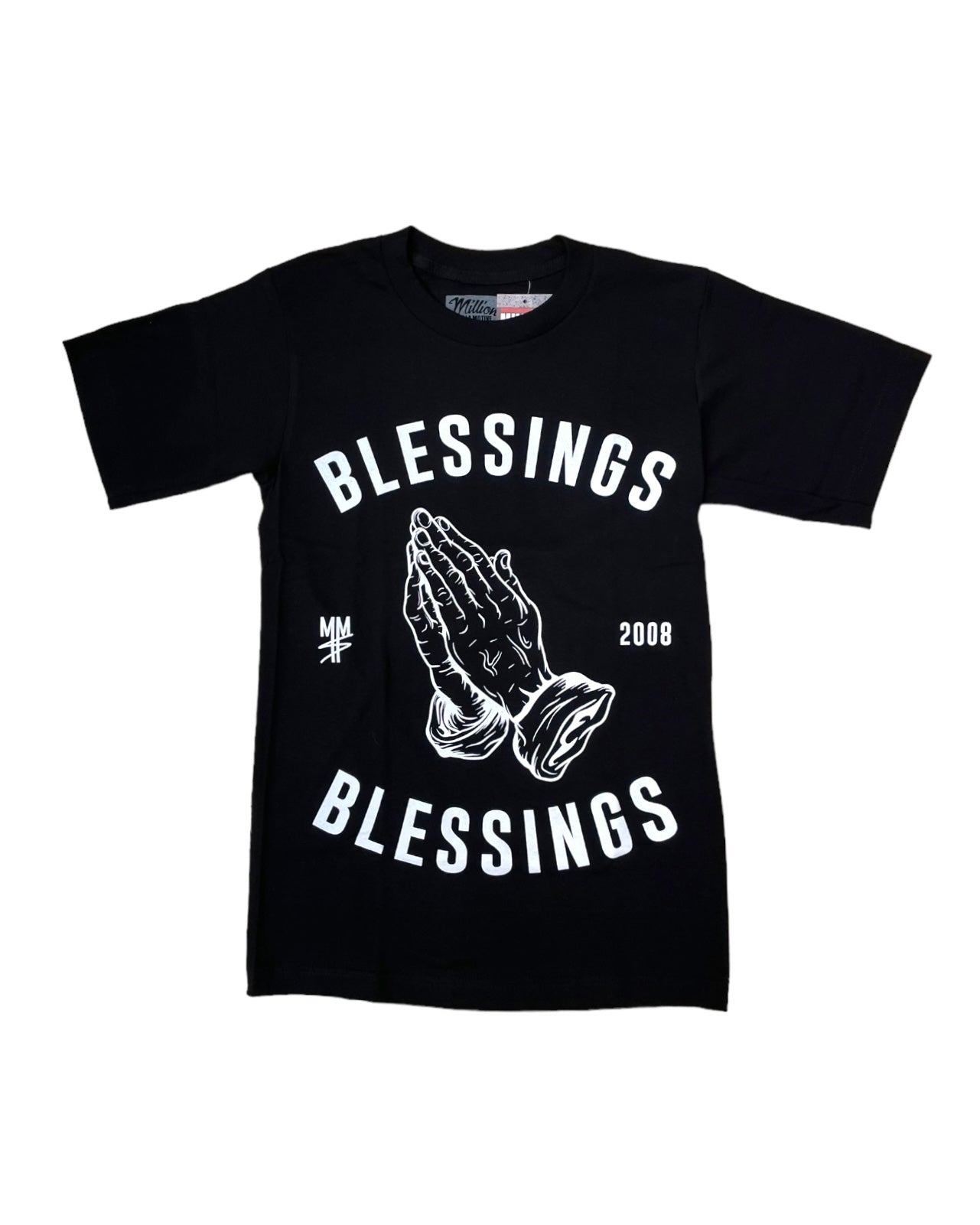 blessing on blessings graphic tee in black by million dolla motive