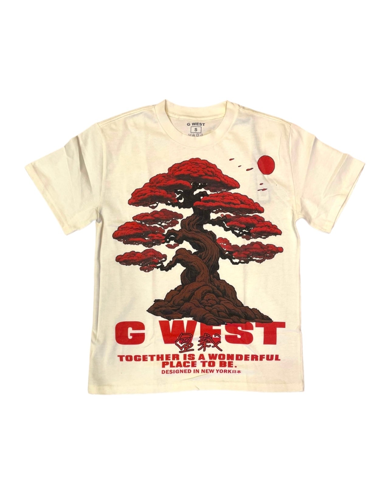 g.  west brand bonsai tree graphic tee in cream