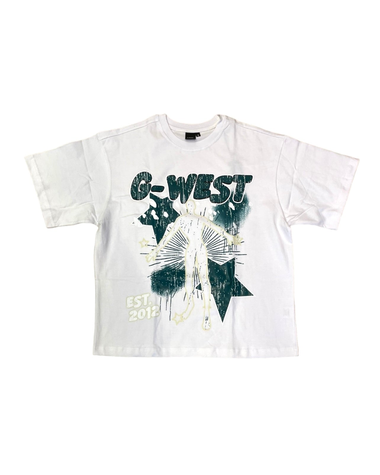 g. west dazzling dynamo graphic tshirt in white