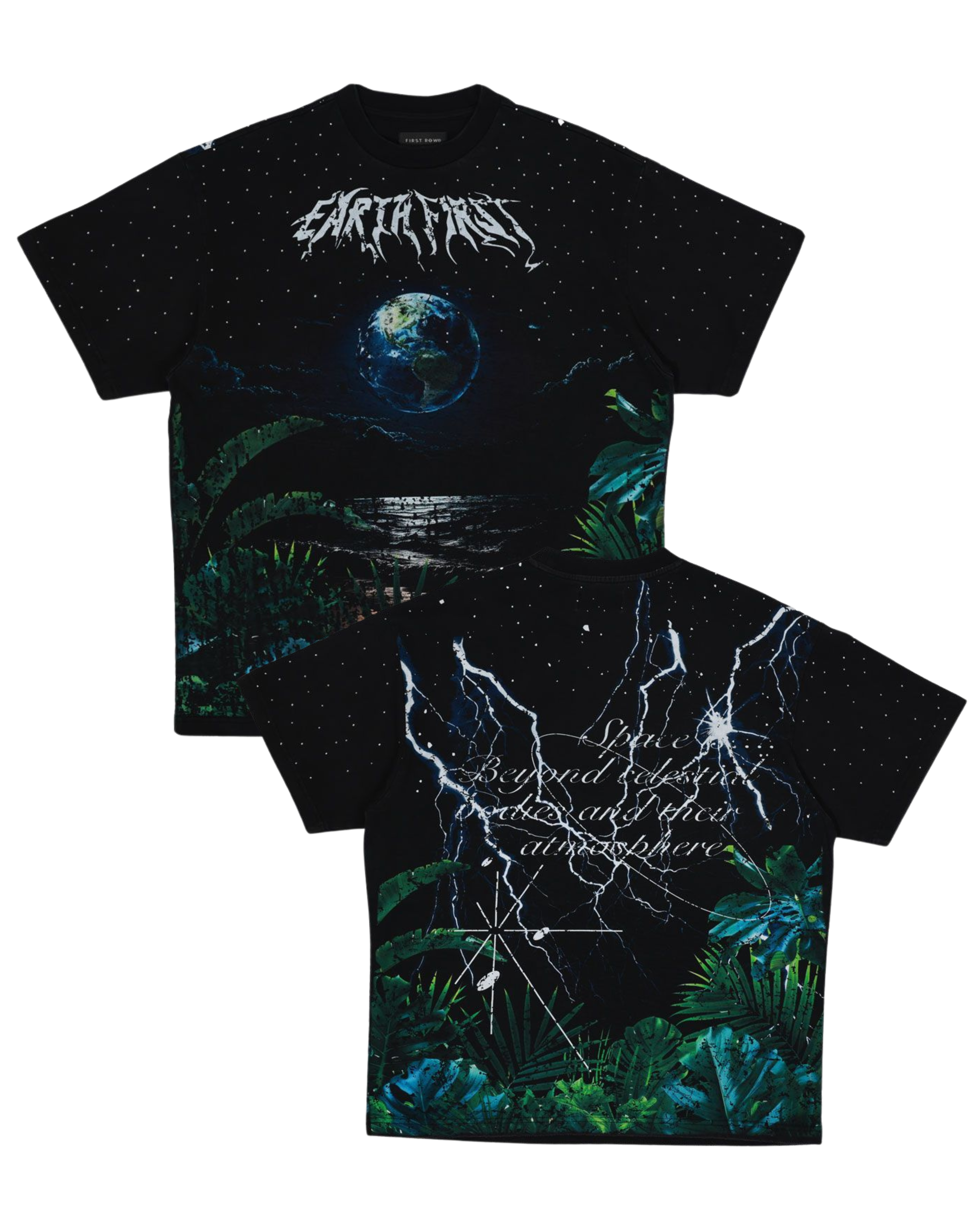 first row earth first midnight tee in black