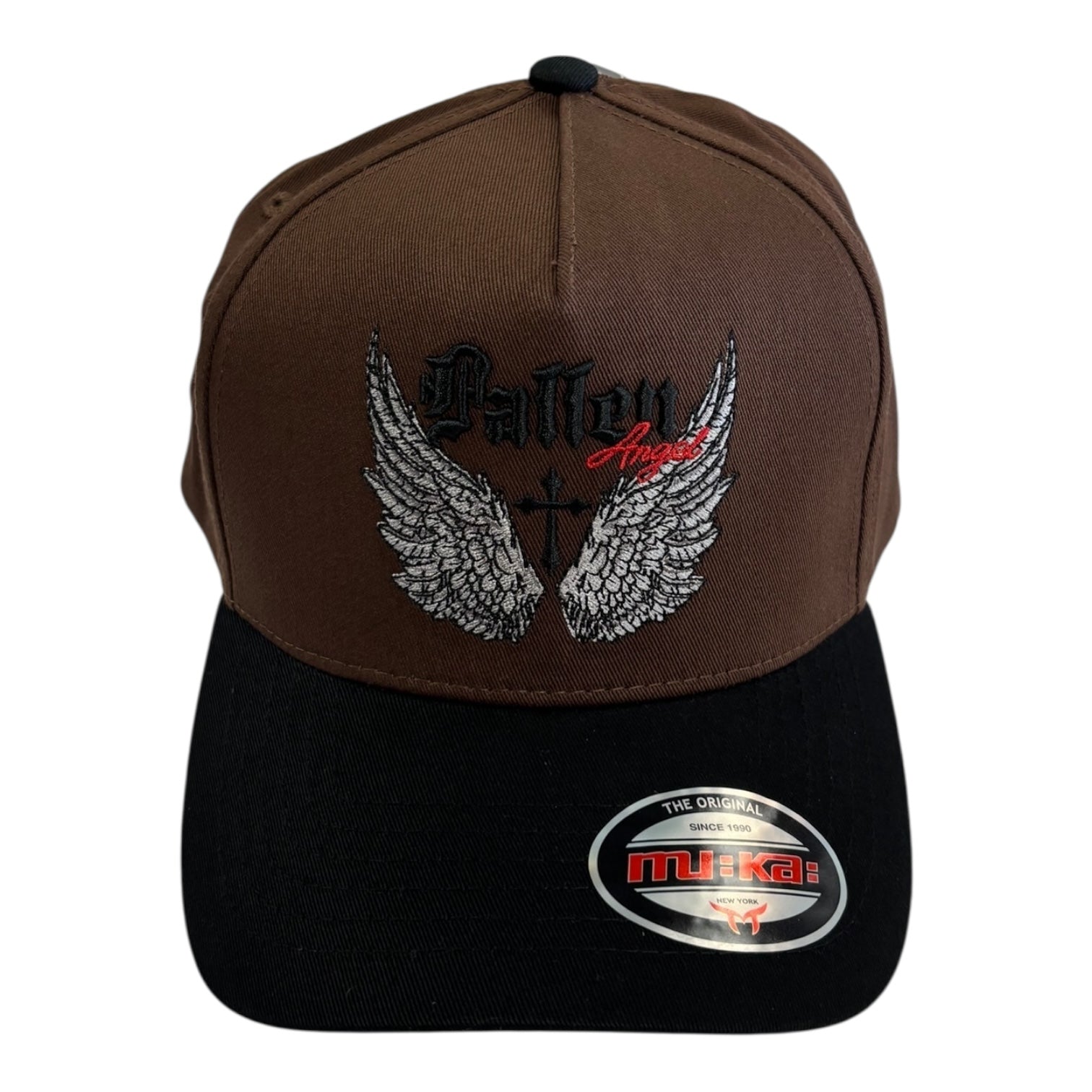 Brown and black cap with wings and 'Batter' Angels logo on a white background