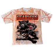T-shirt with a panther graphic and 'FEARLESS' text on a white background