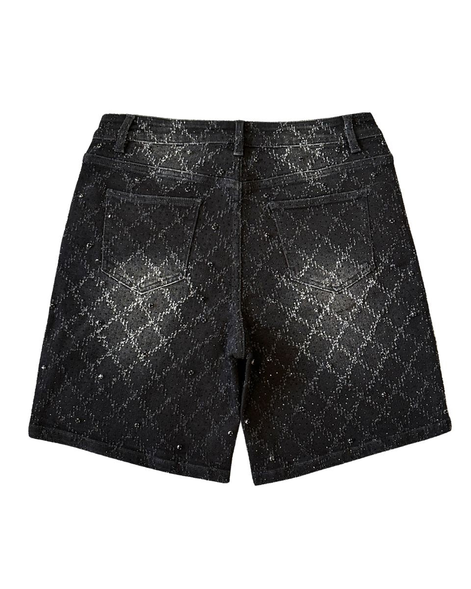 gemstone jorts in black wash by almost someday
