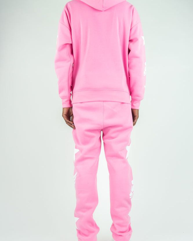 Pink tracksuit on a white background