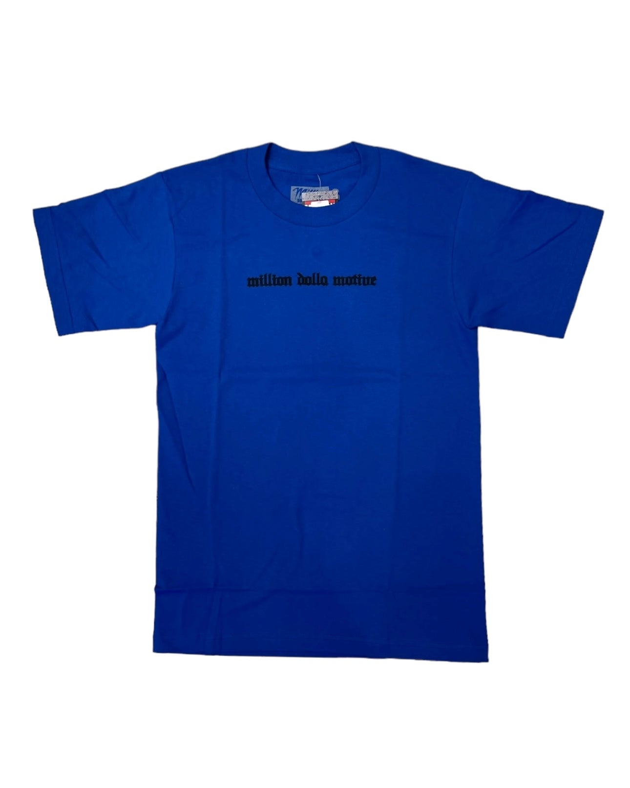 hustle builds strong people graphic tee in royal blue 