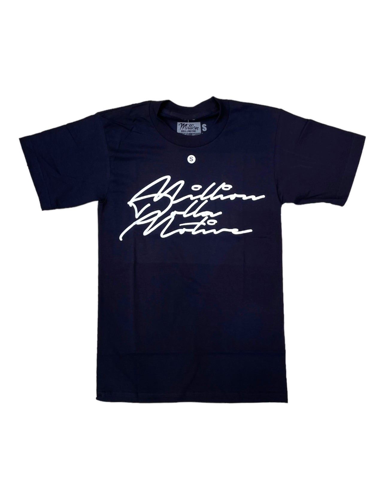 grind hustle execute navy blue graphic tee by million dolla motive