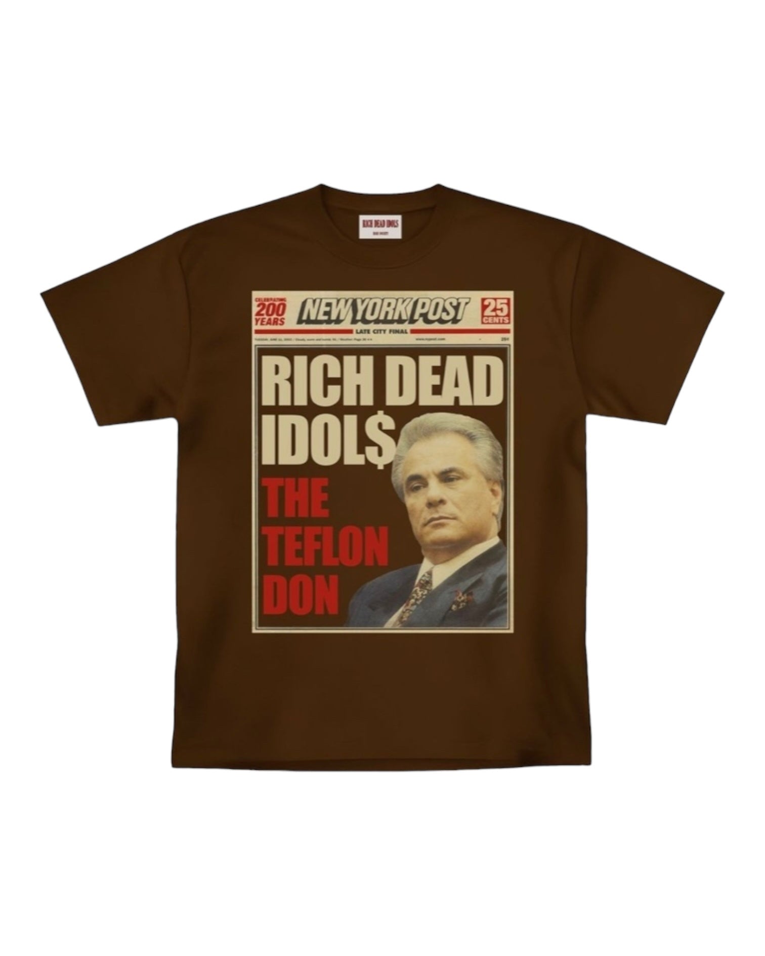 john gotti heavyweight graphic tee in brown