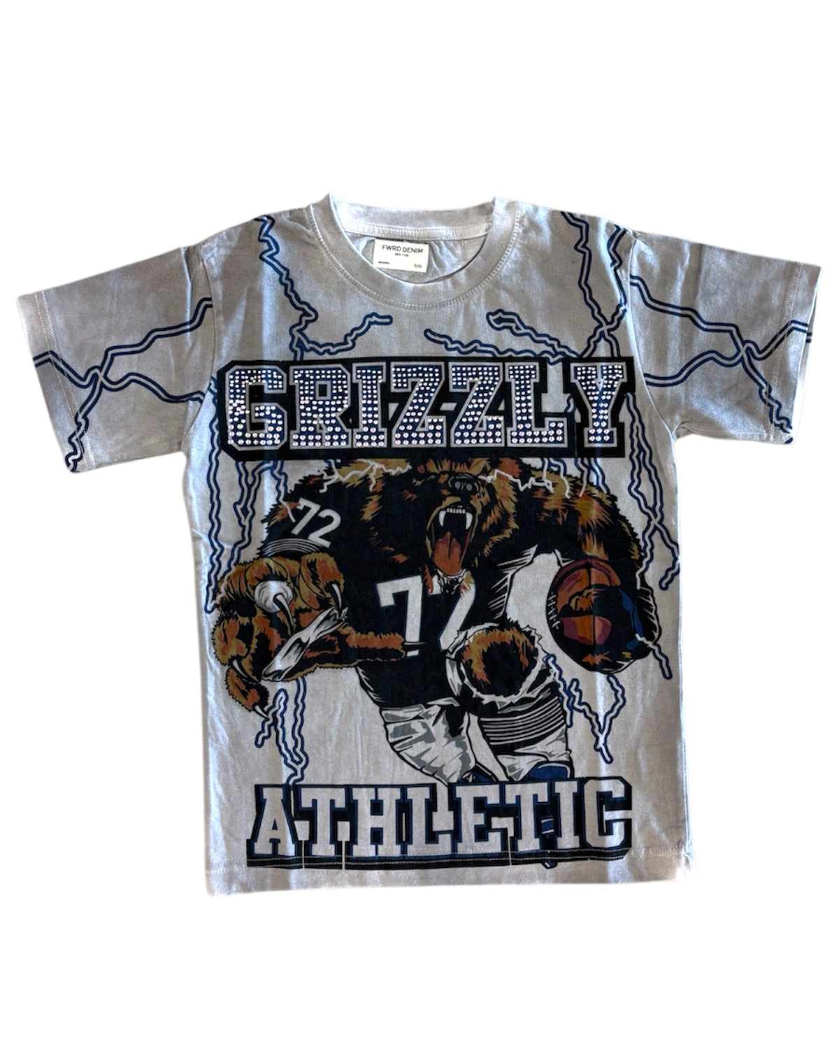 T-shirt with grizzly bear graphic and 'Grizzly Athletic' text on a white background
