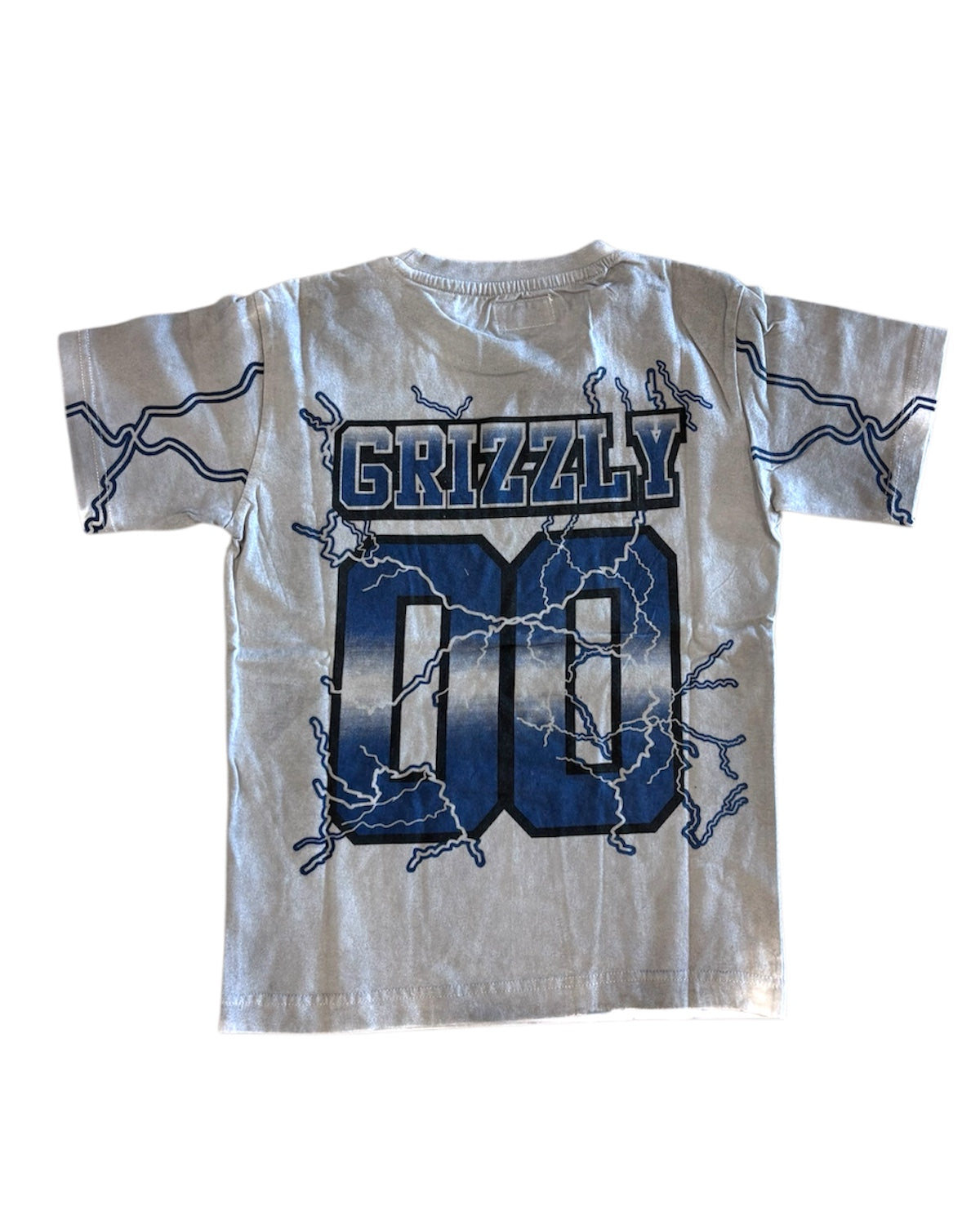 T-shirt with 'GRIZZLY' and number design on a white background