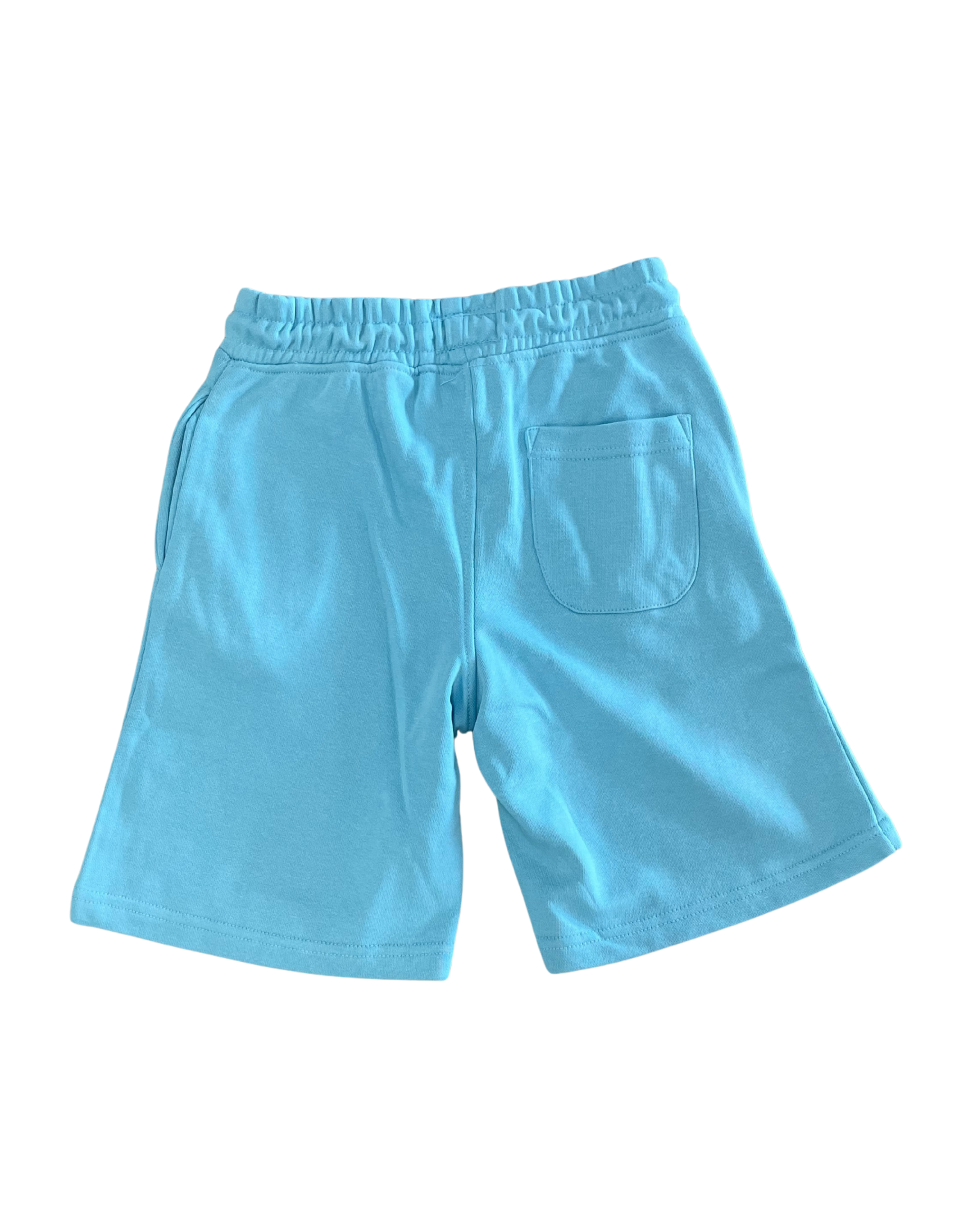 Light blue shorts on a white background