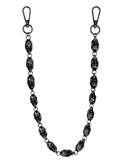 Black SKULL chain with metal clasps on a white background