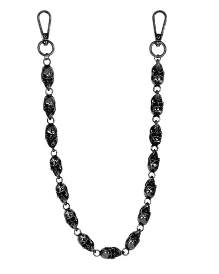 Black SKULL chain with metal clasps on a white background