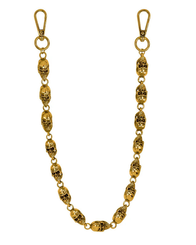 Gold chain with clasp on a white background