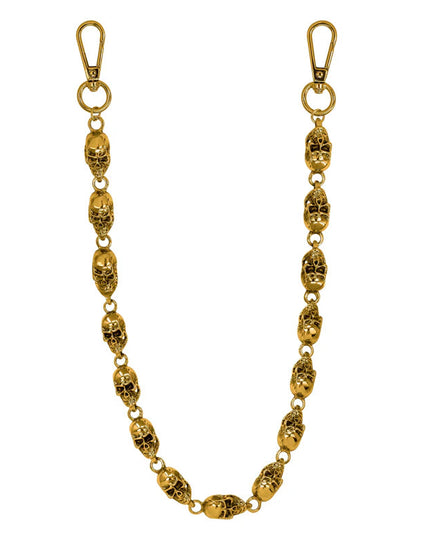 Gold chain with clasp on a white background