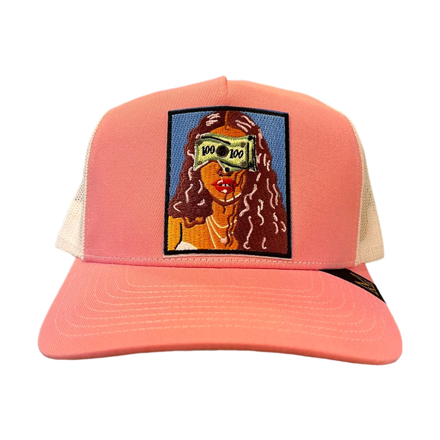 $100 vision pink trucker hat