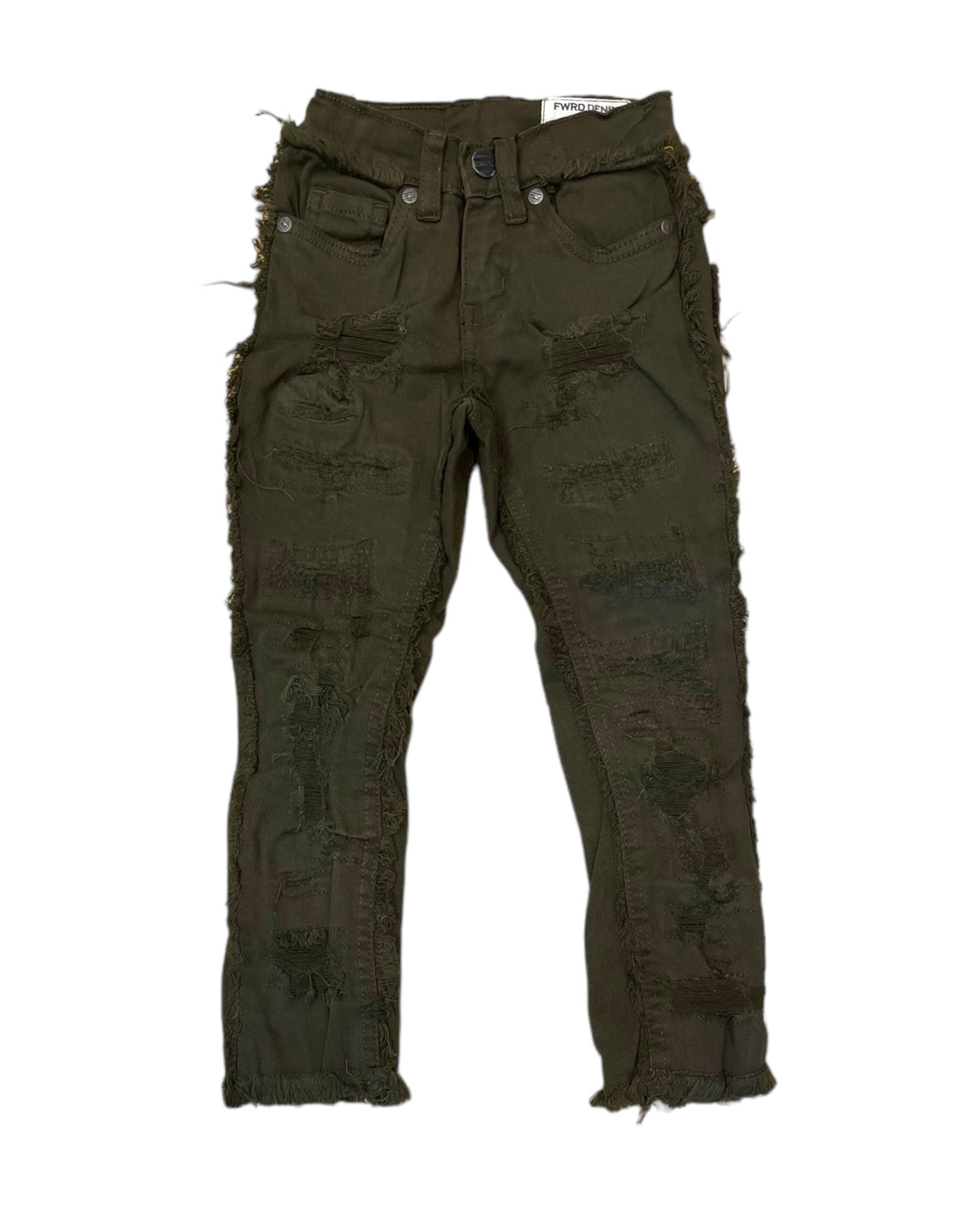 toddlers no end stacked pants in olive green 