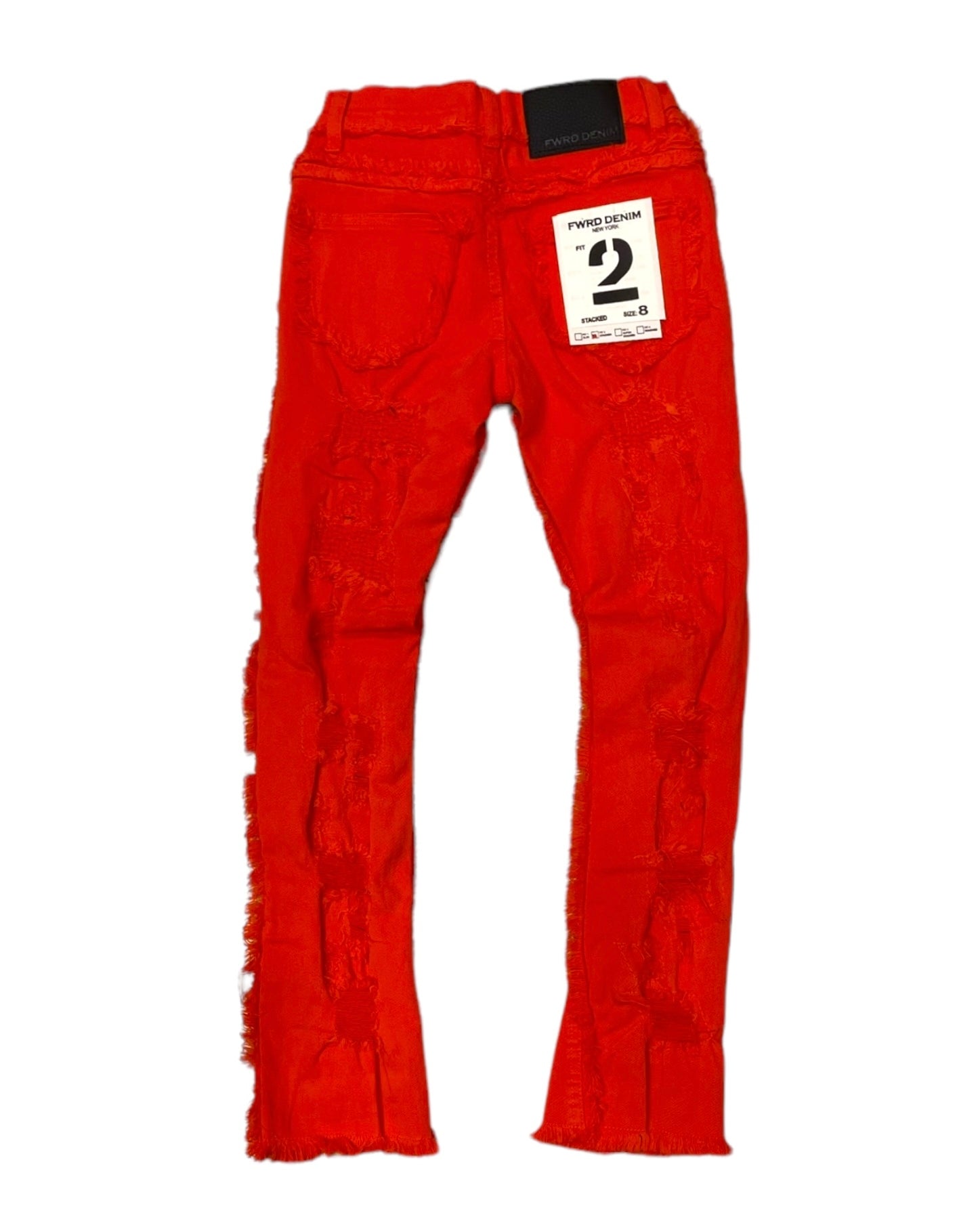 junior boys no end stacked pants in orange