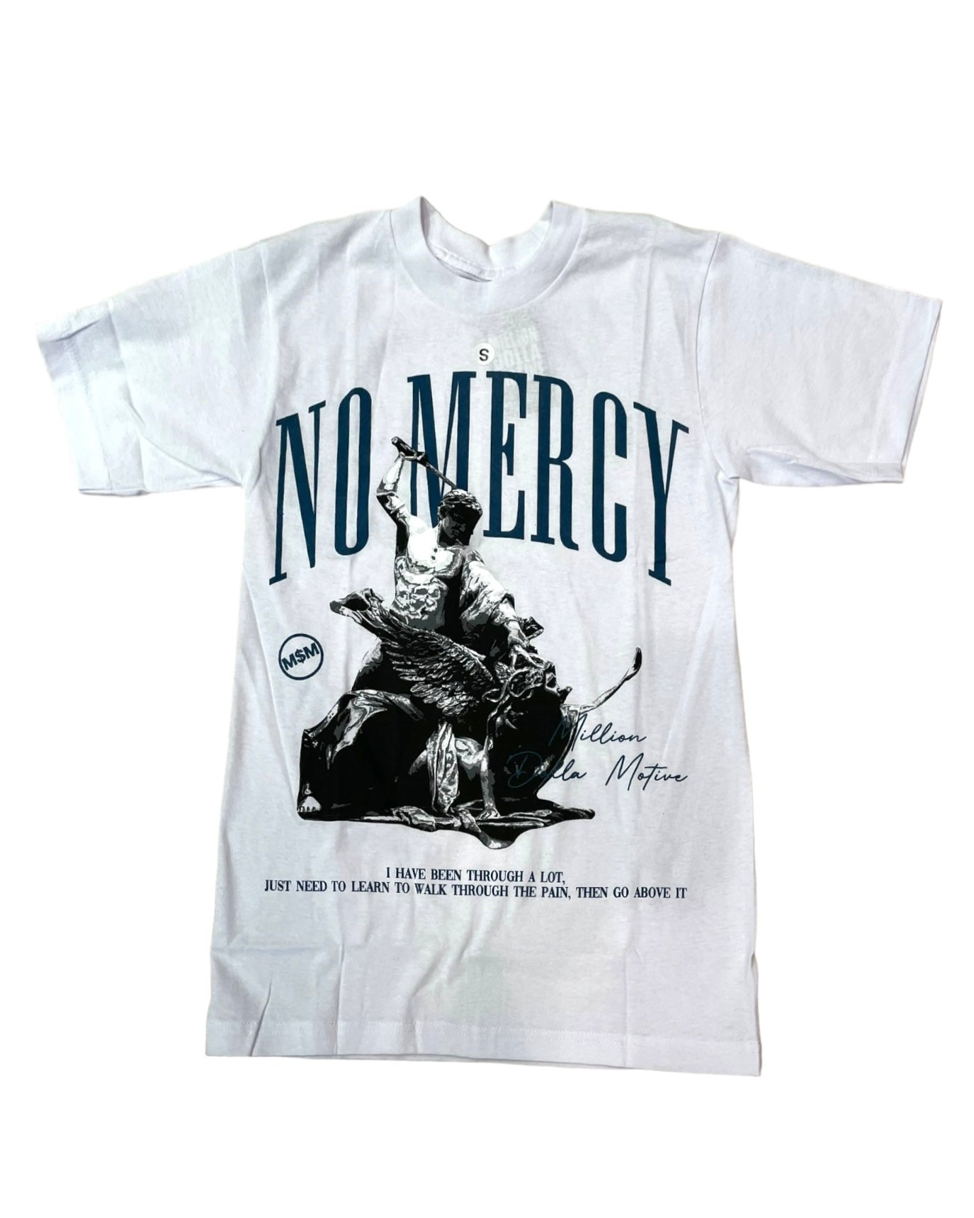 million dolla motive no mercy graphic tee in white 